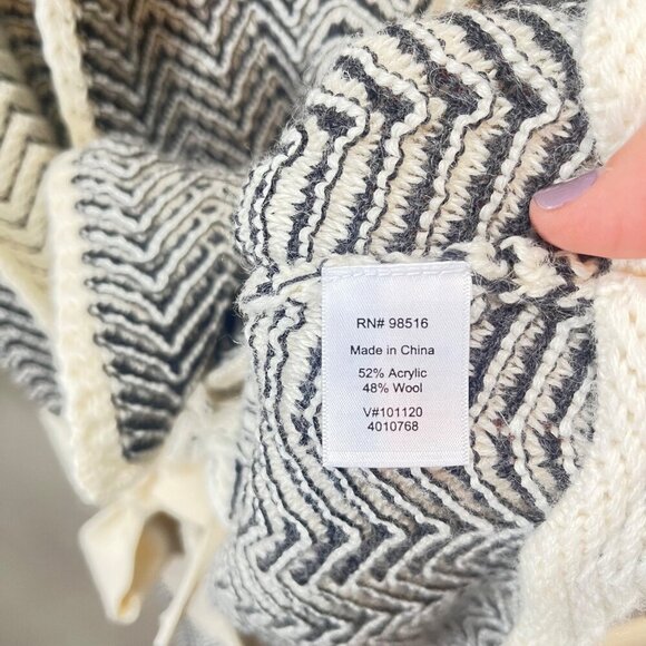 Coldwater‎ Creek Womens Chevron Knit Wrap Sweater Vest M Gray & White Wool Blend - Picture 4 of 5